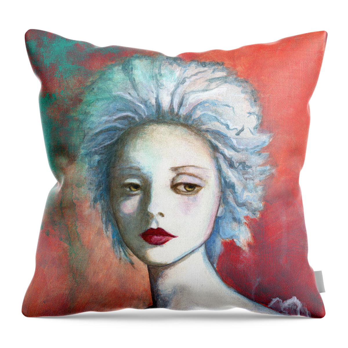 Portrait Throw Pillow featuring the painting Sweet Love Remembered by Terry Webb Harshman