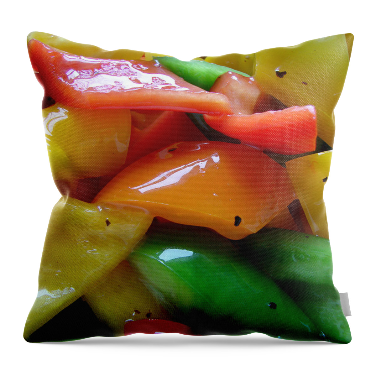 Peppers Throw Pillow featuring the digital art Sweet Peppers by Jana Russon