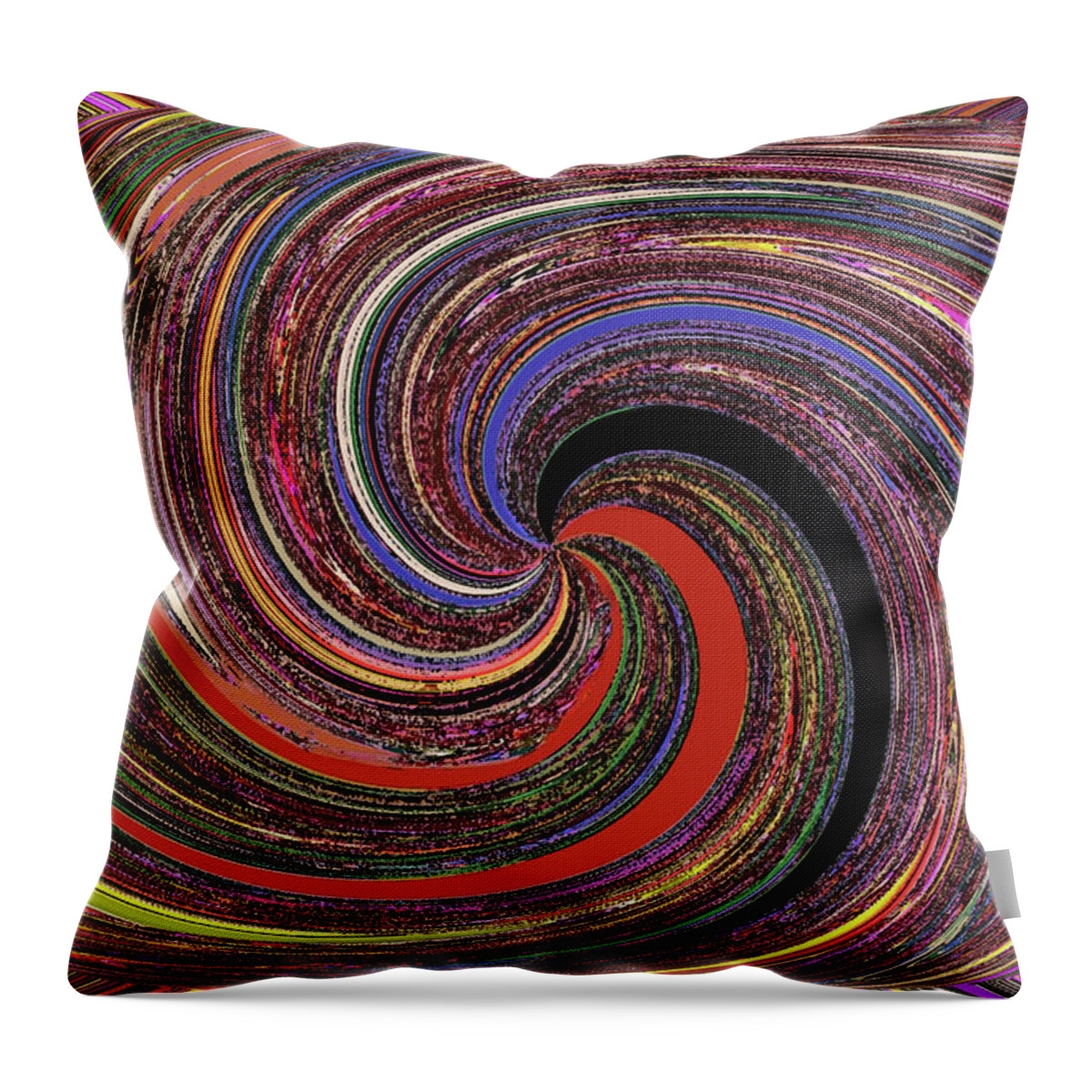 Sweet Potato Overlay Abstract #4ab Throw Pillow featuring the digital art Sweet Potato Overlay Abstract #4ab by Tom Janca