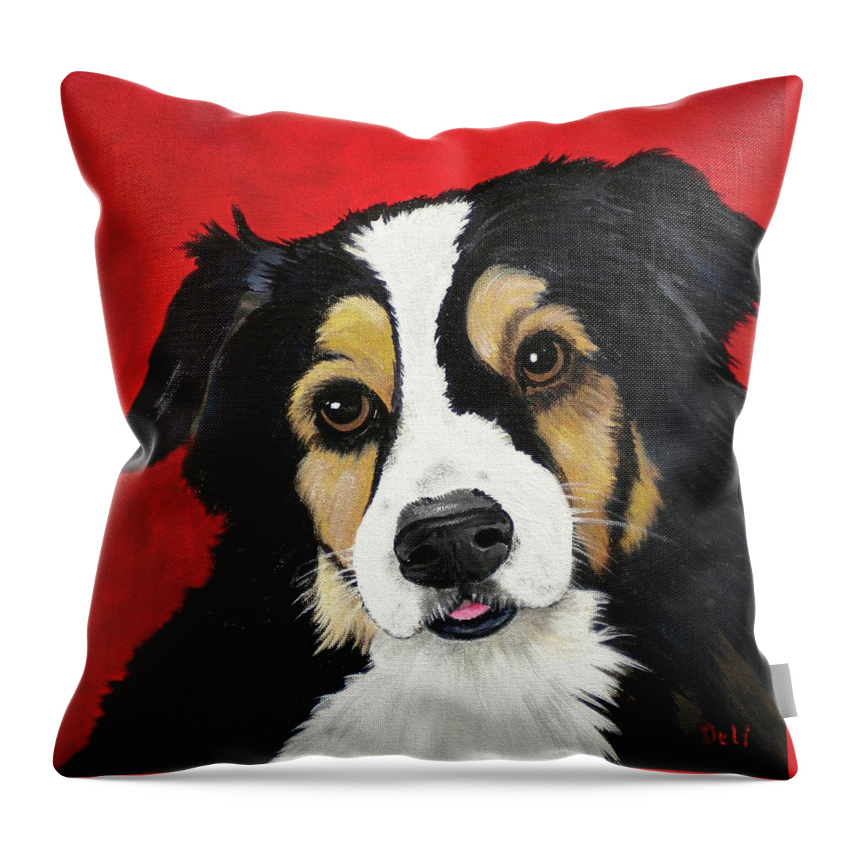 Sweet Scout Throw Pillow featuring the painting Sweet Scout by Debi Starr