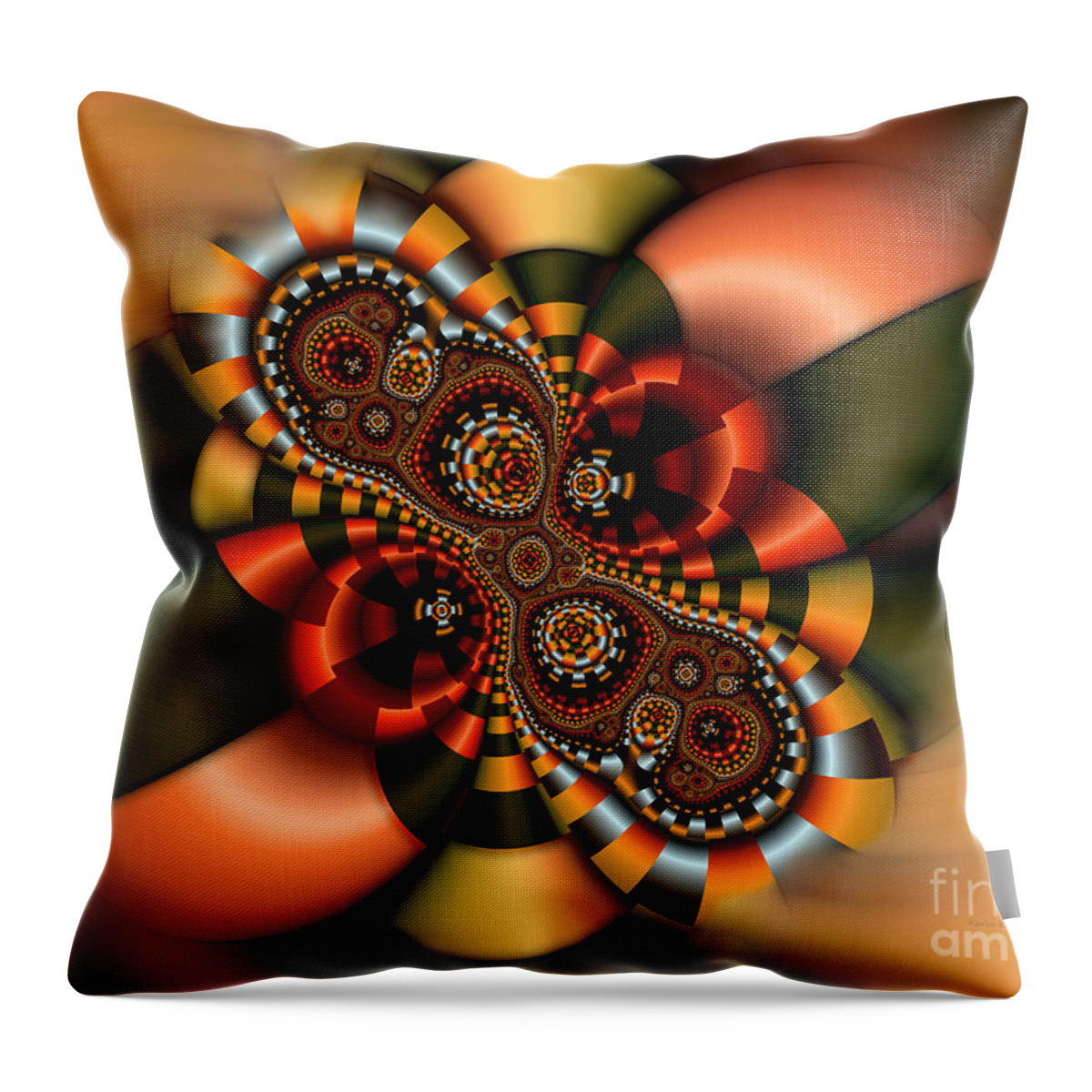 Abstract Throw Pillow featuring the digital art Sweets by Karin Kuhlmann