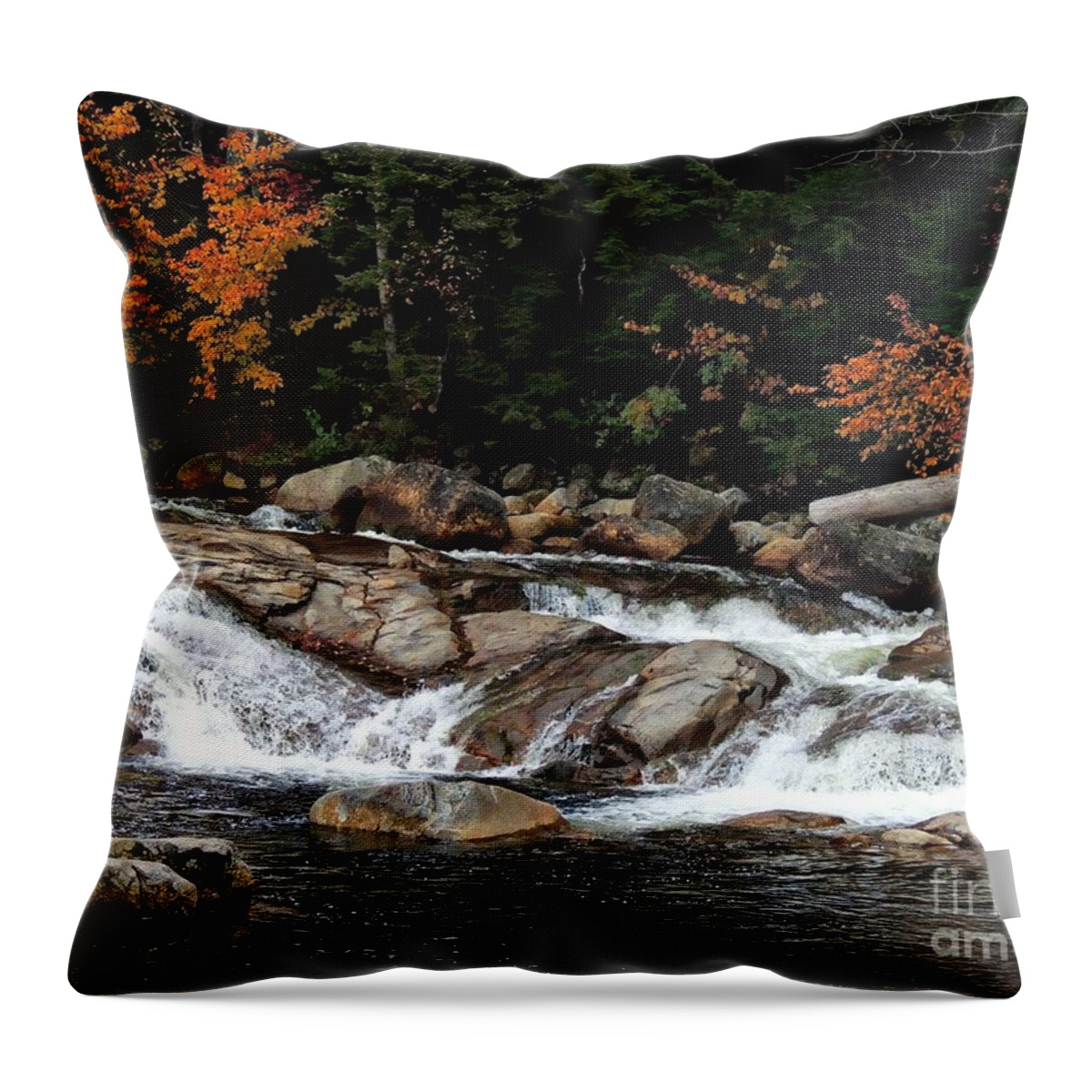 Marcia Lee Jones Throw Pillow featuring the photograph Swift River Falls by Marcia Lee Jones