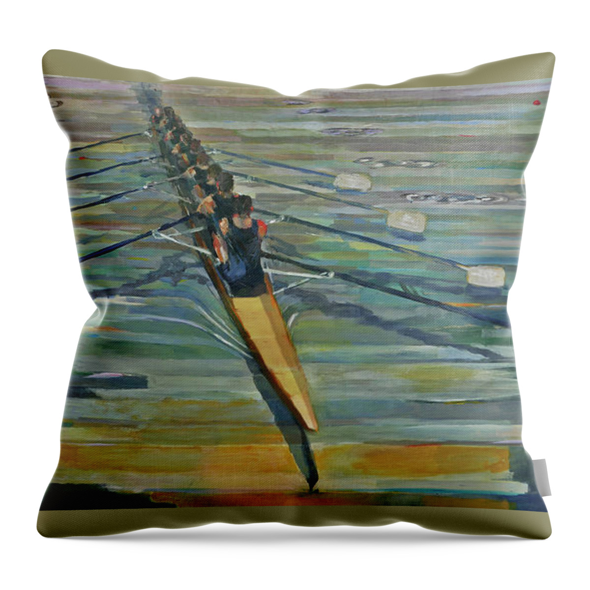 Crew Throw Pillow featuring the painting Swing by Revere La Noue