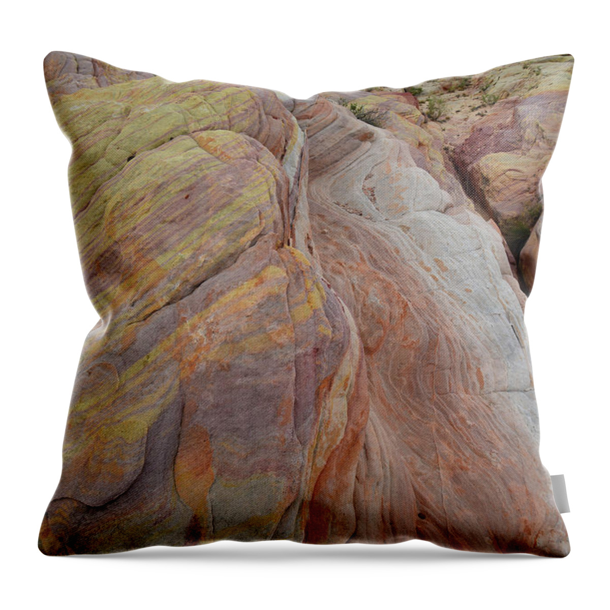 Valley Of Fire State Park Throw Pillow featuring the photograph Swirling Colors in Valley of Fire Sandstone by Ray Mathis