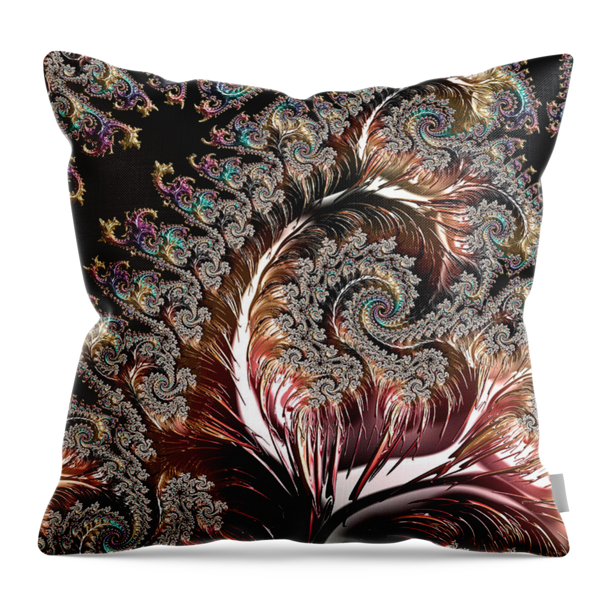 Abstract Throw Pillow featuring the digital art Swirls and Roots by Michele A Loftus