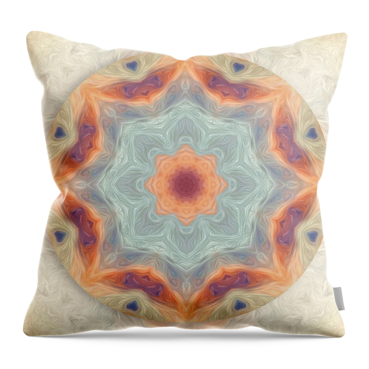 Mandala Throw Pillow featuring the digital art Swirls of Love Mandala by Beth Venner