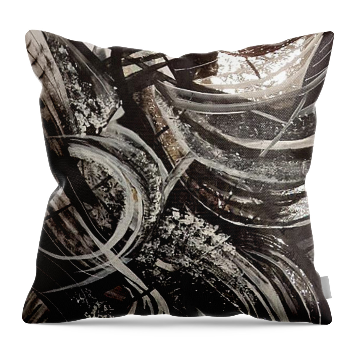 Abstract Throw Pillow featuring the painting Swirls by Patricia Rachidi