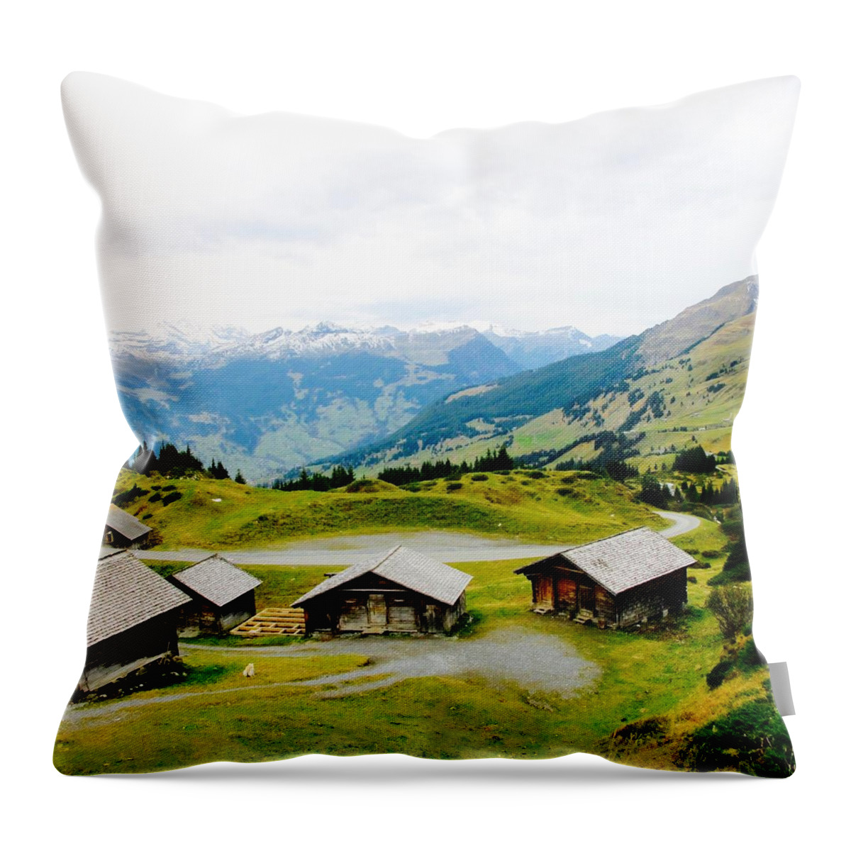 Zermatt Throw Pillow featuring the photograph Swiss mountain view by Sue Morris