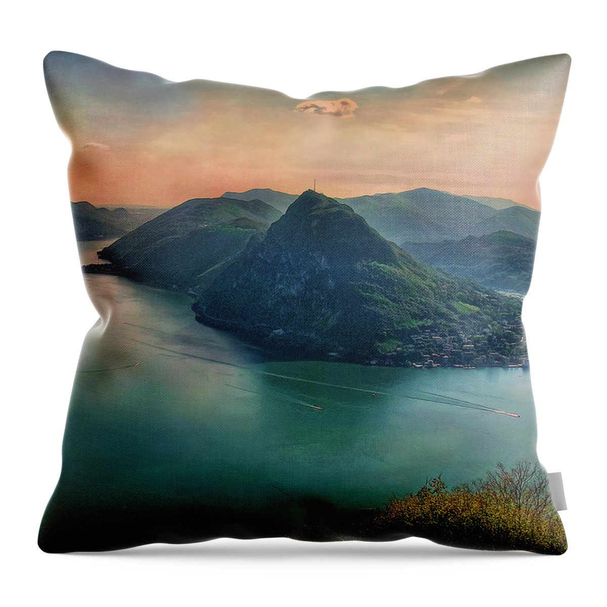 Switzerland Throw Pillow featuring the photograph Swiss Rio by Hanny Heim