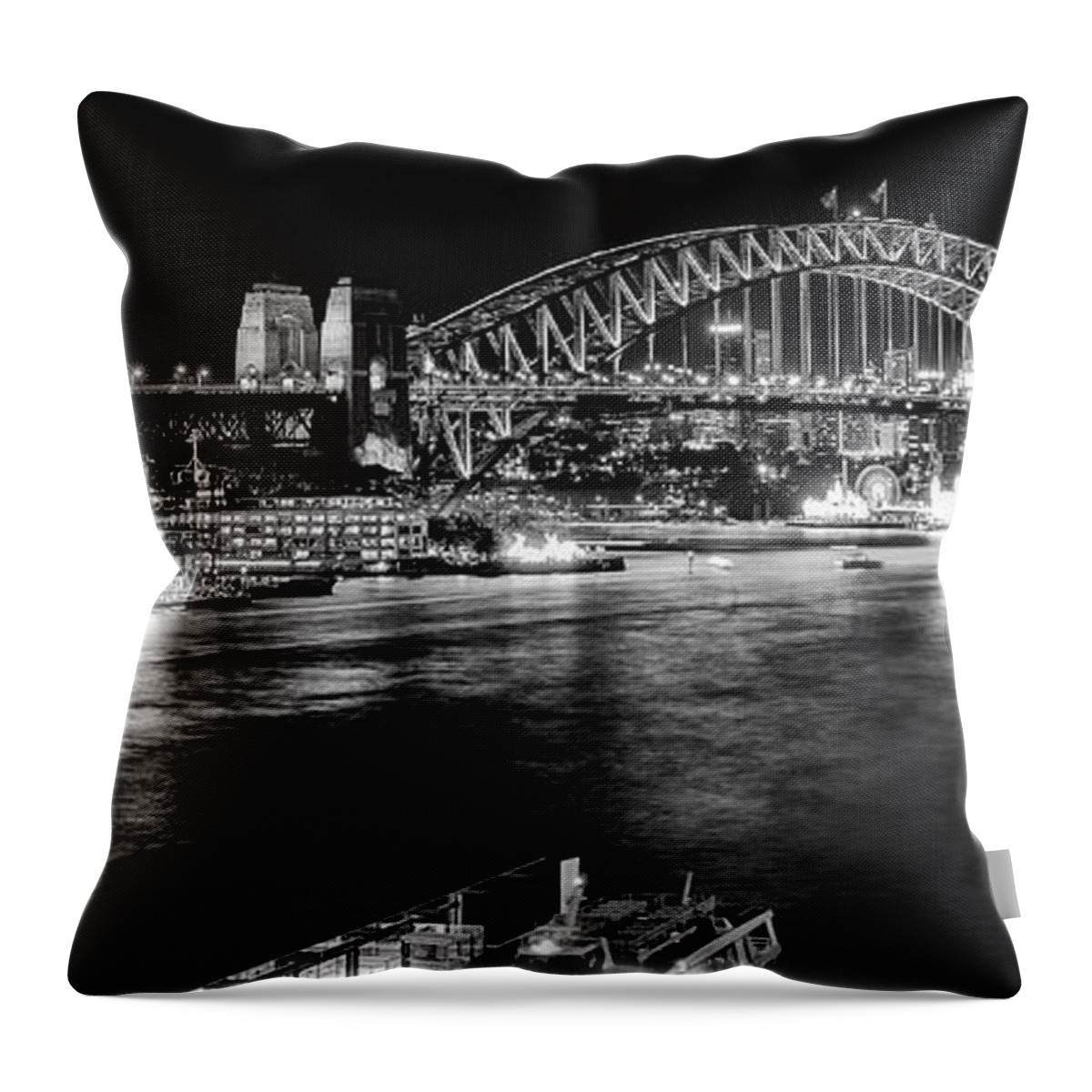 Landscape Throw Pillow featuring the photograph Sydney - Circular Quay by Chris Cousins