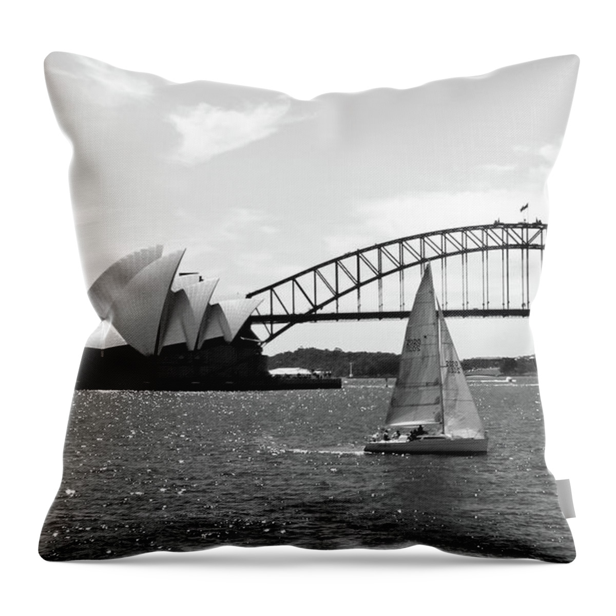 Sydney Harbour Throw Pillow featuring the photograph Sydney Harbour No. 1-1 by Sandy Taylor