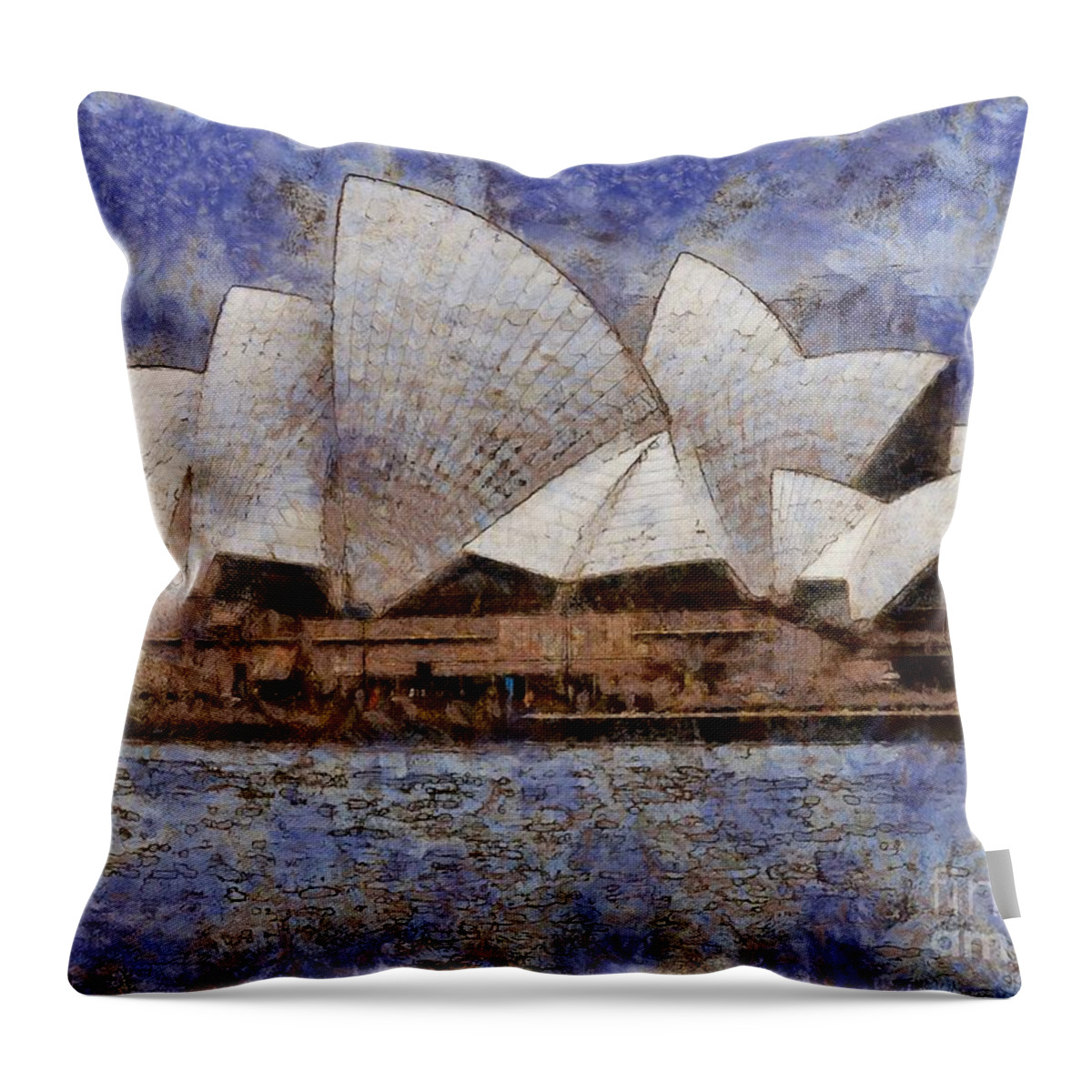 Sydney Throw Pillow featuring the digital art Sydney Opera House by Fran Woods