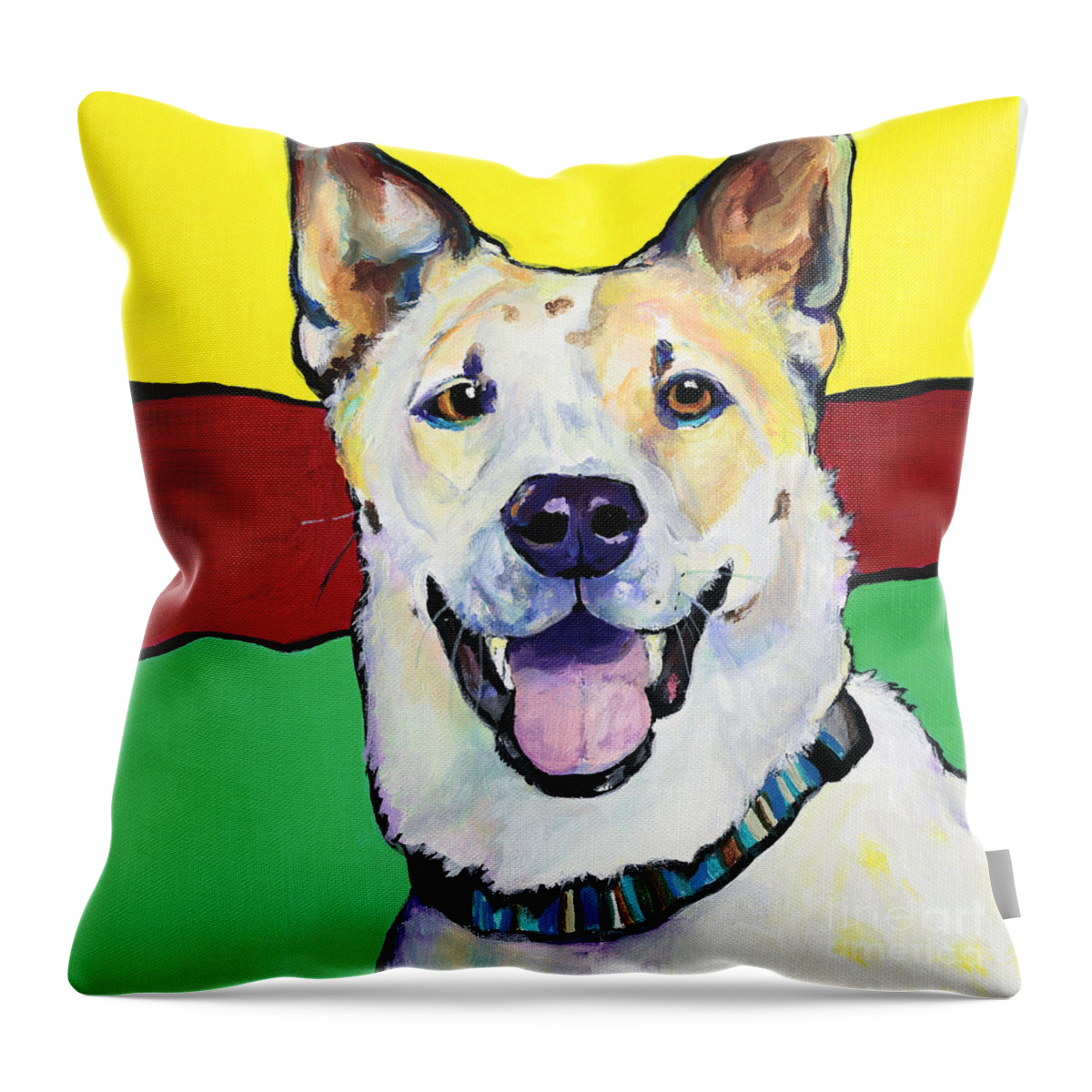 Animal Portraits Throw Pillow featuring the painting Sydney by Pat Saunders-White