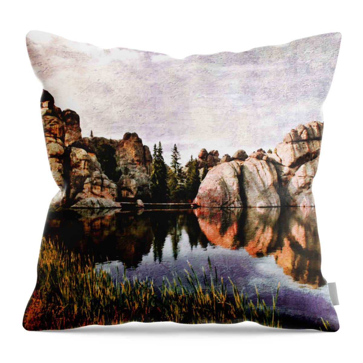 Sylvan Lake Throw Pillow featuring the photograph Sylvan Lake - Black Hills by Ellen Heaverlo