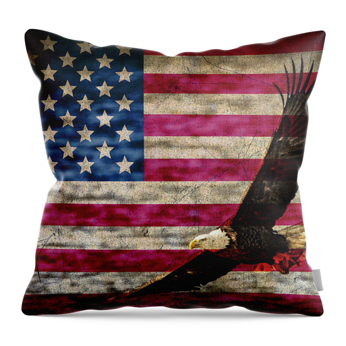 American Bald Eagle Throw Pillow featuring the photograph Symbol Of Freedom by Ray Congrove