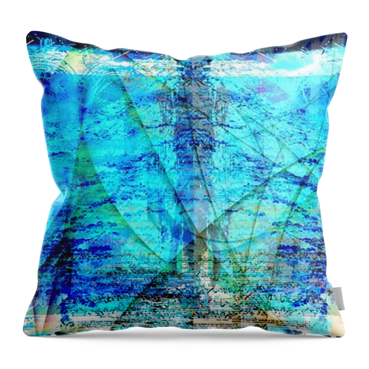 Abstract Throw Pillow featuring the digital art Symphonic Orchestra by Art Di
