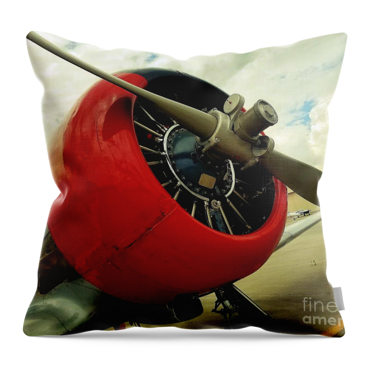 Wwii Throw Pillow featuring the photograph T-6 Texan by Amy Regenbogen