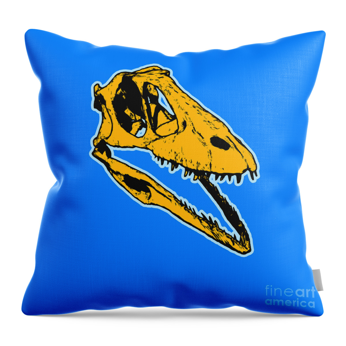 Dinosaur Throw Pillow featuring the painting T-Rex Graphic by Pixel Chimp