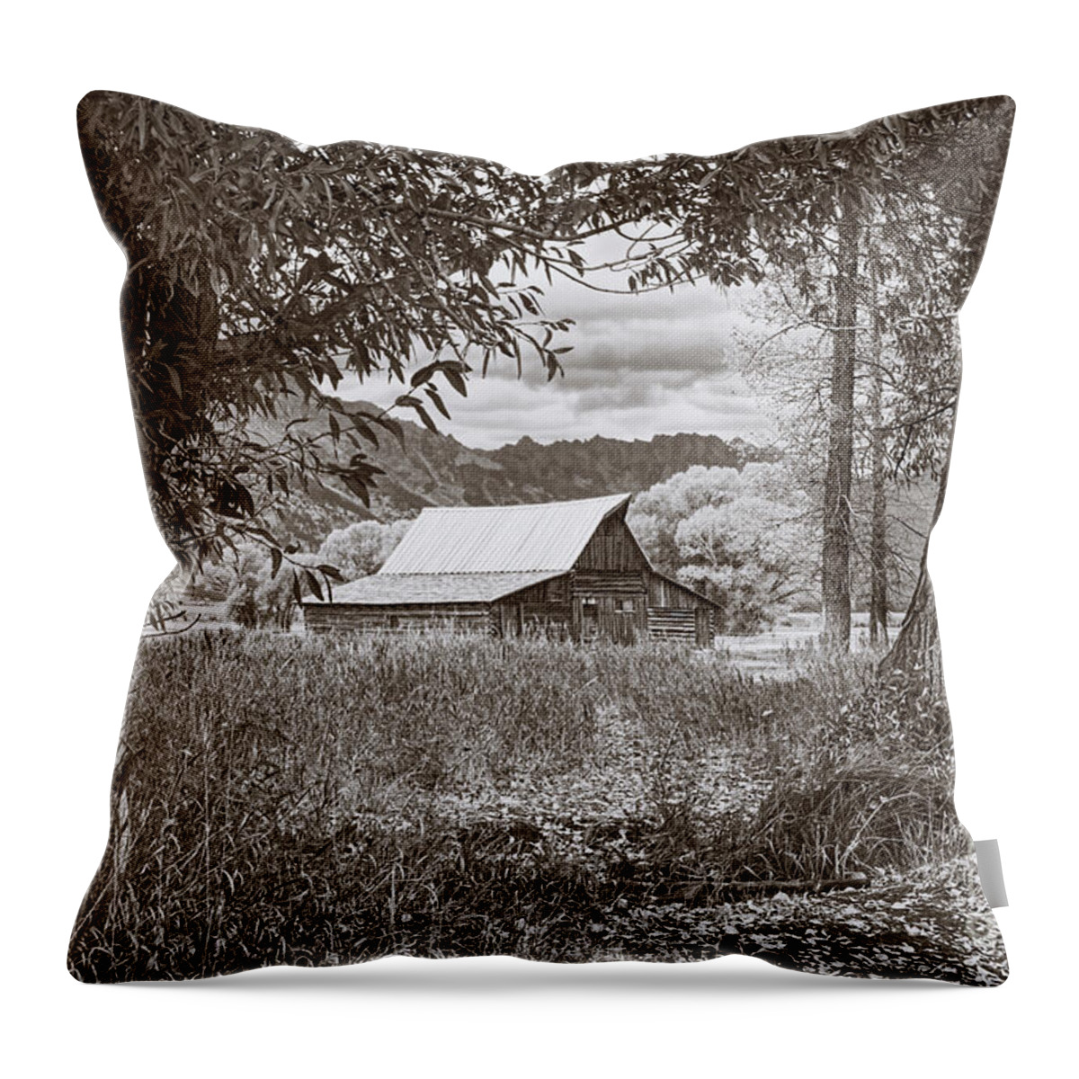 T.a. Moulton Barn Throw Pillow featuring the photograph T.A. Moulton Barn by Priscilla Burgers
