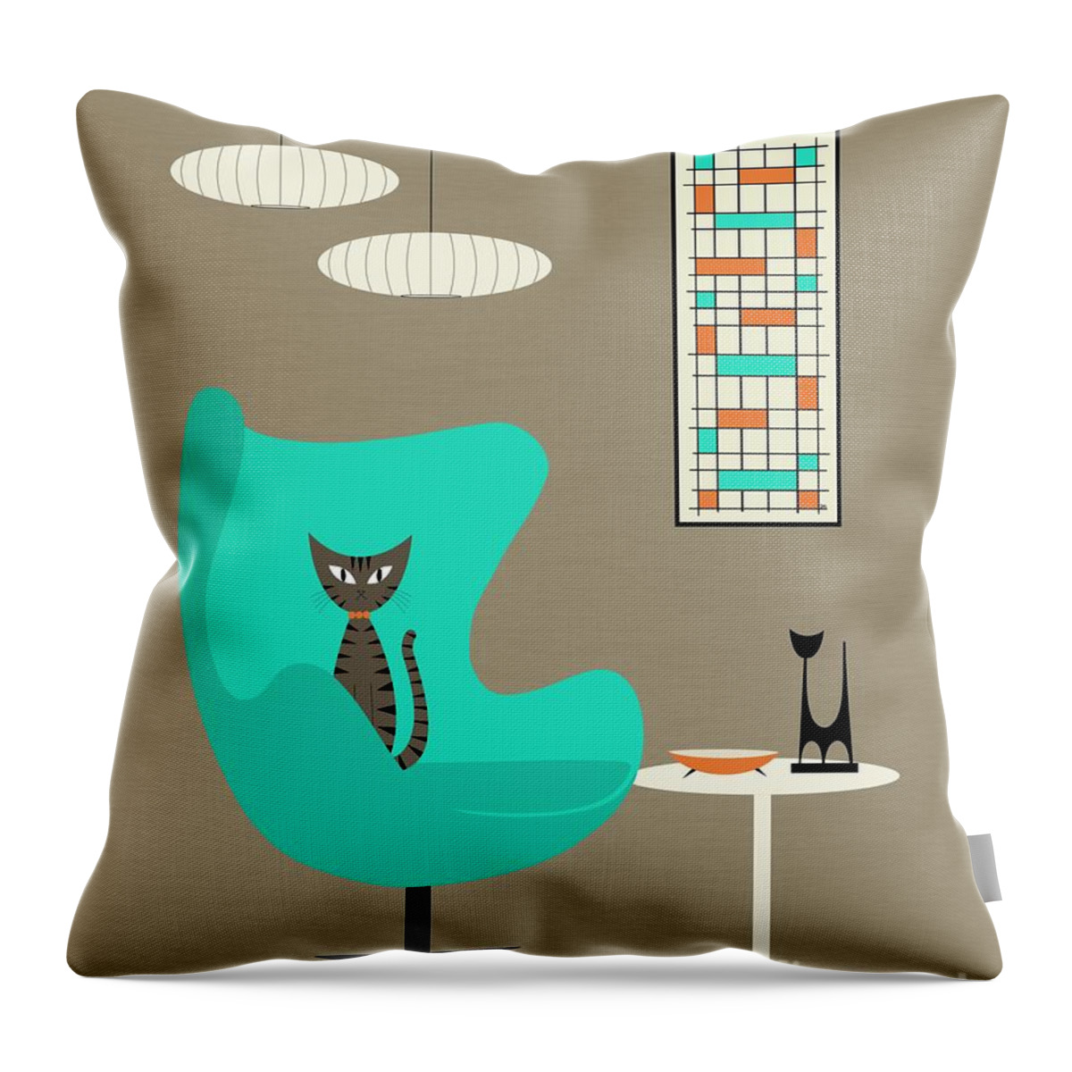  Throw Pillow featuring the digital art Tabby by Donna Mibus