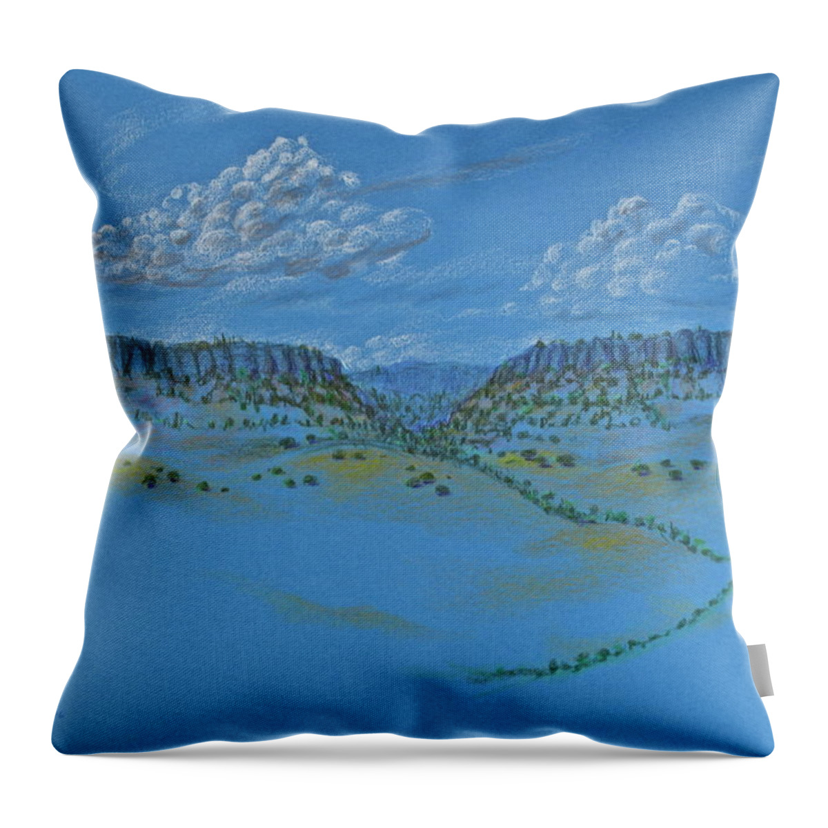 Colored Pencil Throw Pillow featuring the drawing Table Lands by Michele Myers