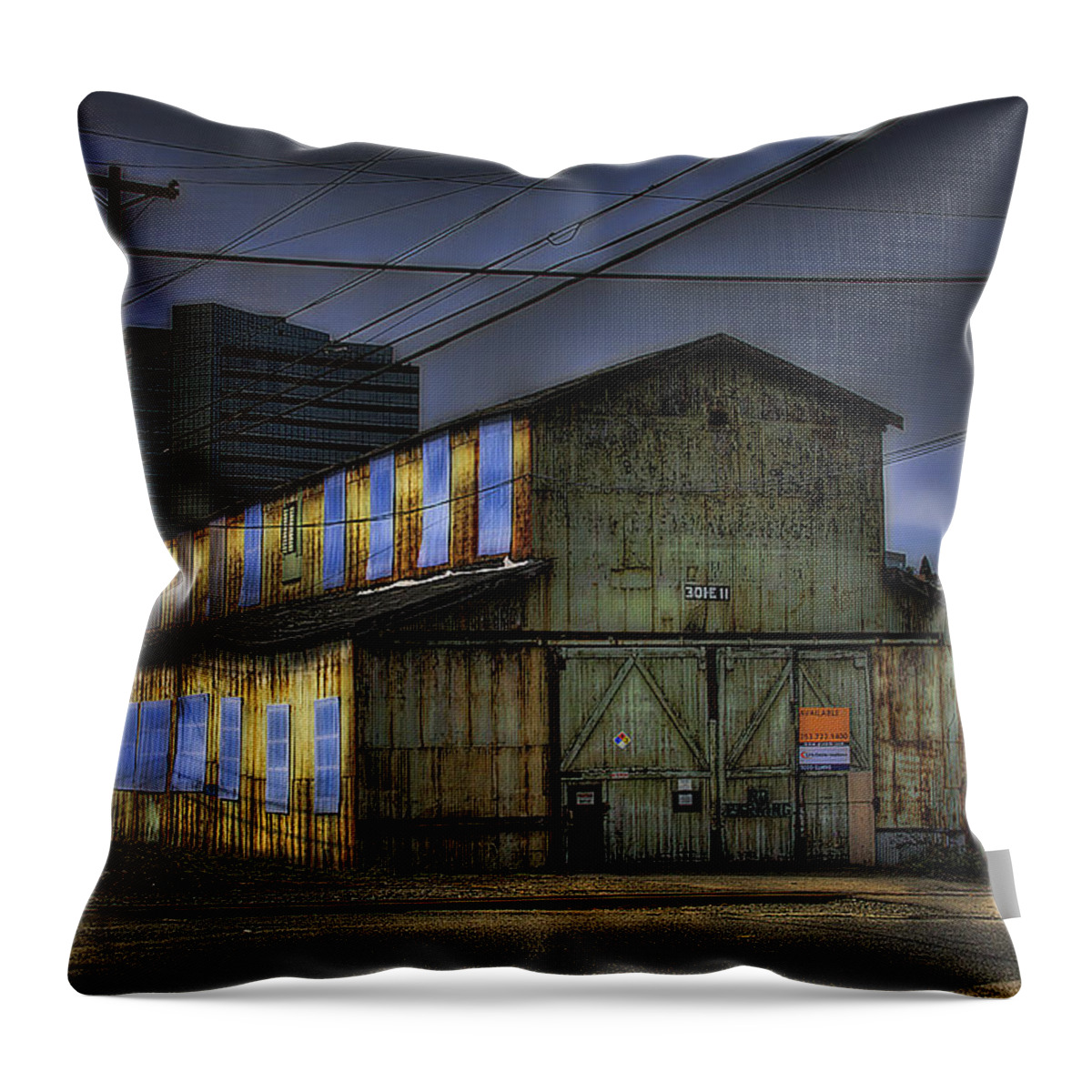 Building Throw Pillow featuring the photograph Tacoma Warehouse by David Patterson