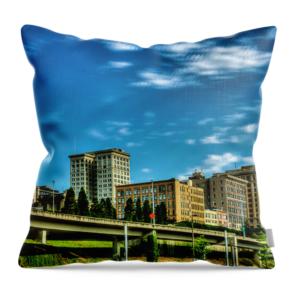 Cityscapes Throw Pillow featuring the photograph Tacoma,Washington.hdr by Sal Ahmed