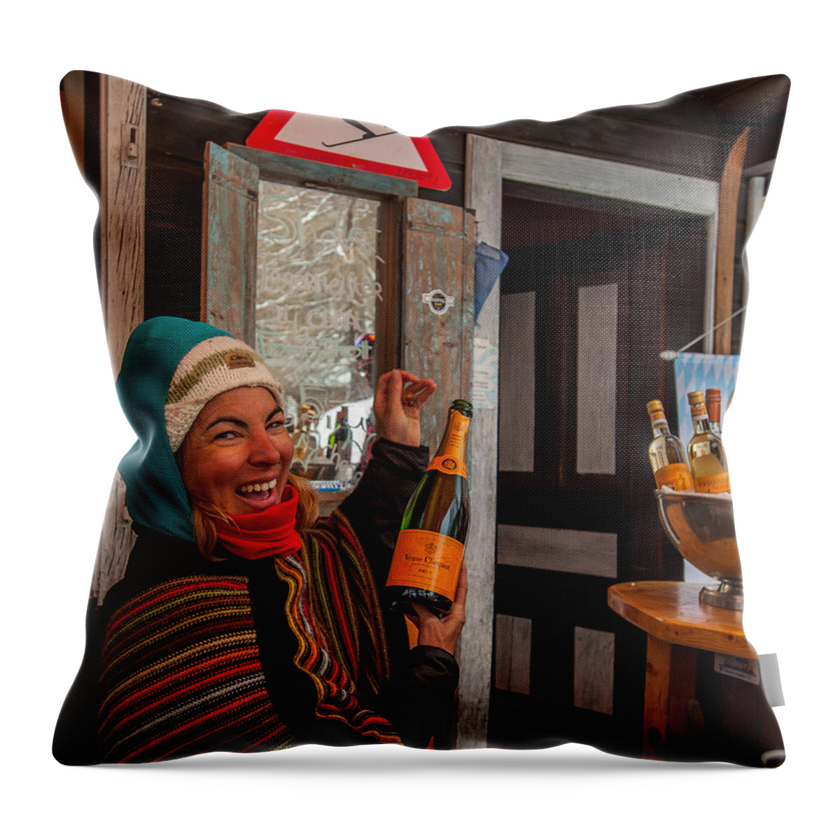 Matterhorn Throw Pillow featuring the photograph Taimi in Zermatt Switzerland by Brenda Jacobs