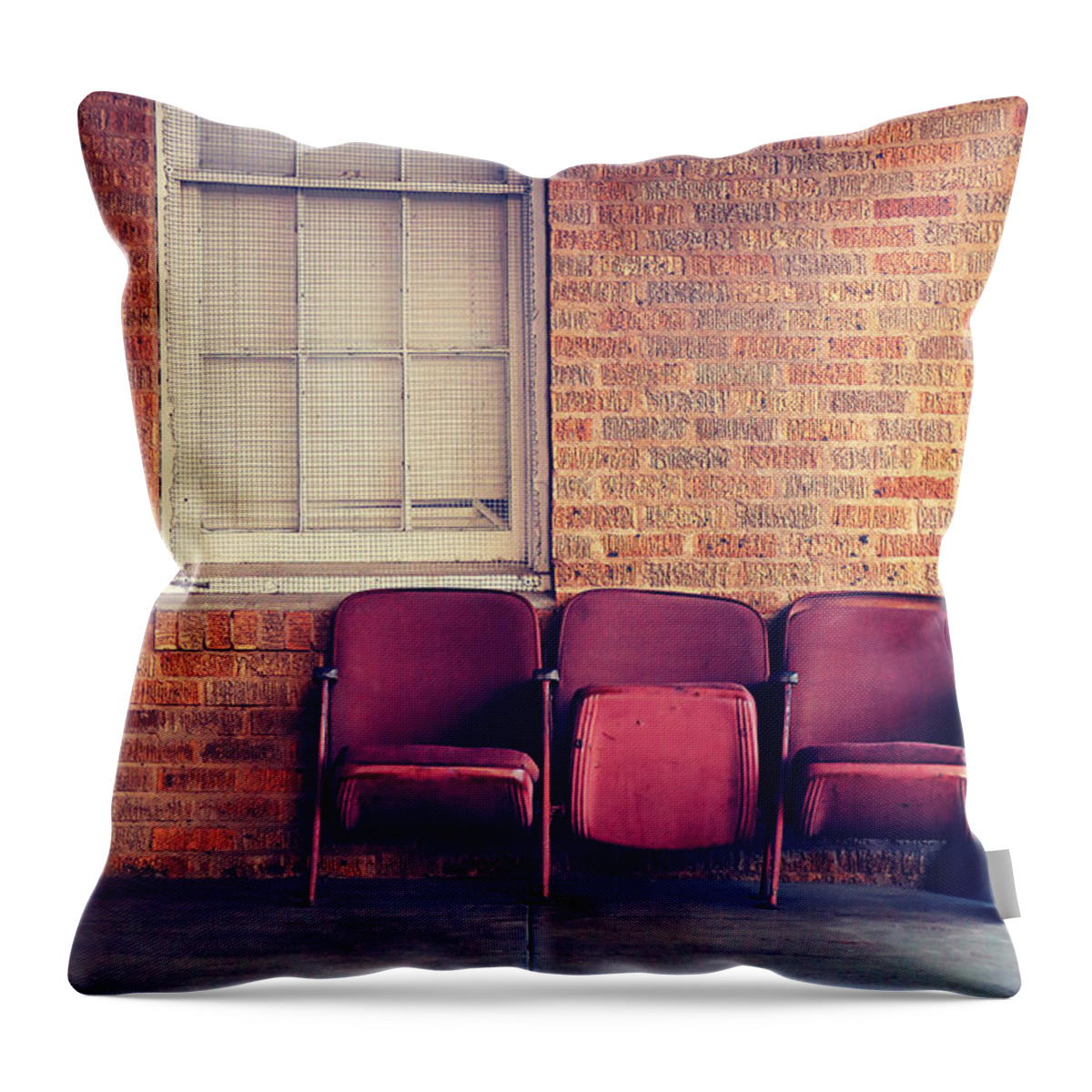 Architecture Throw Pillow featuring the photograph Take a Seat by Trish Mistric