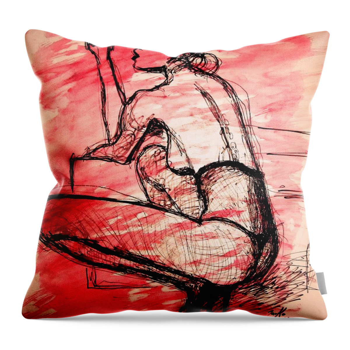 Beautiful Throw Pillow featuring the painting Take Five by Jarko Aka Lui Grande