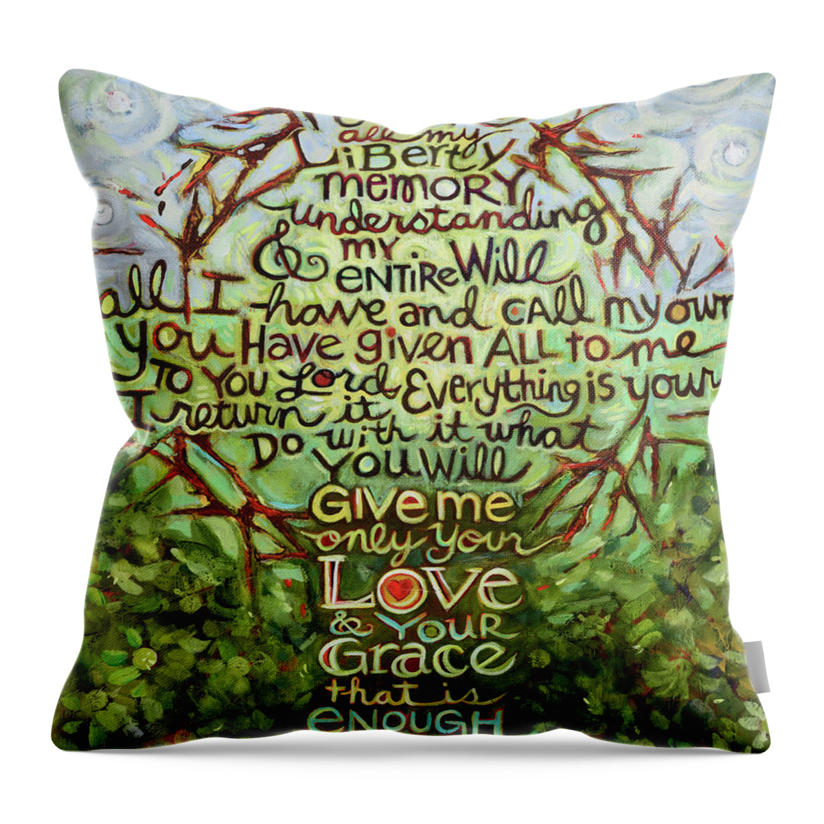 Jen Norton Throw Pillow featuring the painting Take Lord, Receive by Jen Norton