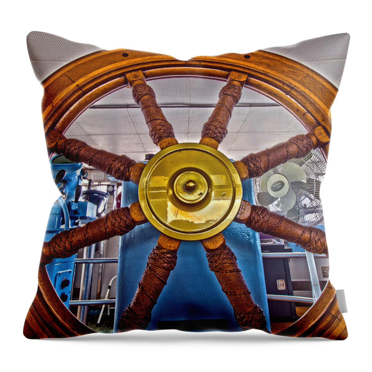 Helm Throw Pillow featuring the photograph Take the Helm by Tyler Adams