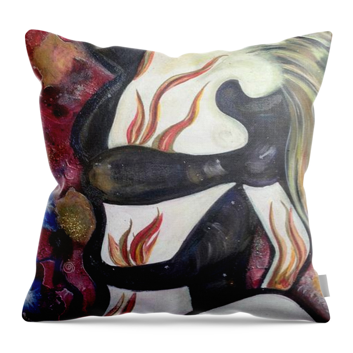 Fire Throw Pillow featuring the painting Taken By The Wind by Tracy McDurmon