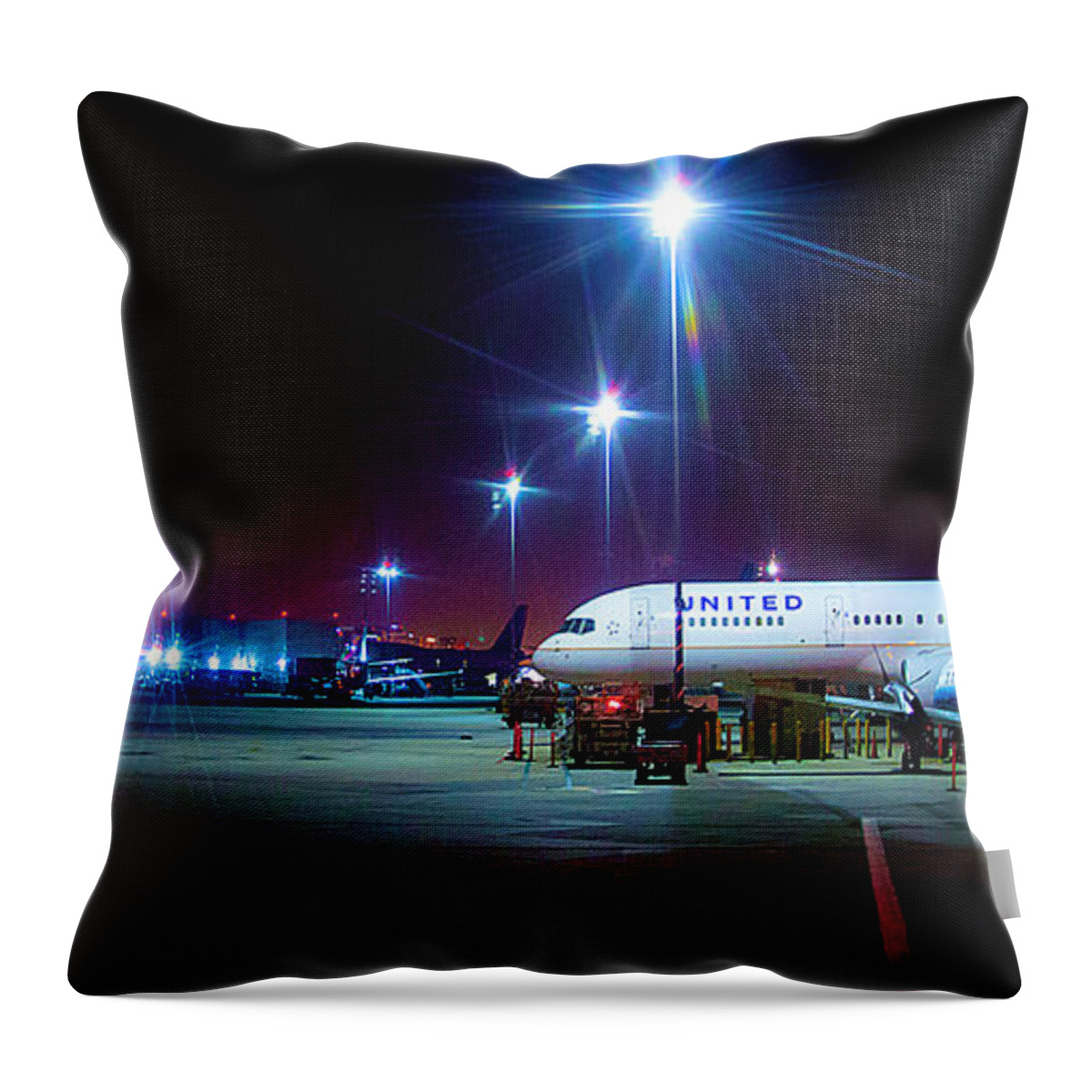 Jet Plane Photography Throw Pillow featuring the photograph Taking Off On A Jet Plane Looking Out The Window by Jerry Cowart