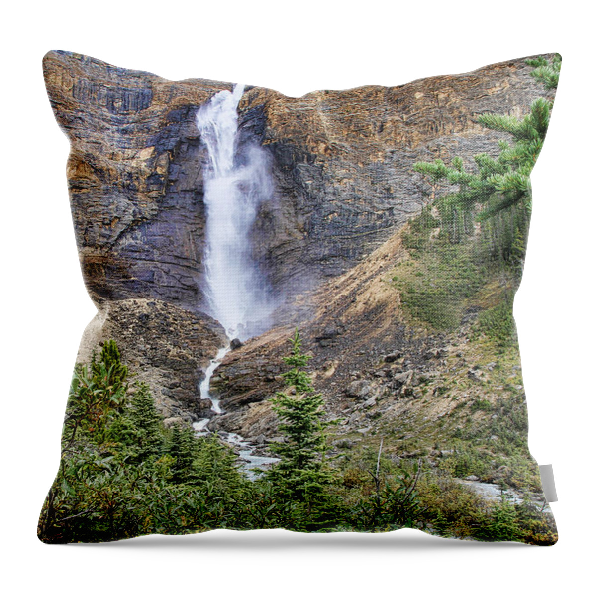 Waterfall Throw Pillow featuring the photograph Takakkaw Falls 2 by Teresa Zieba