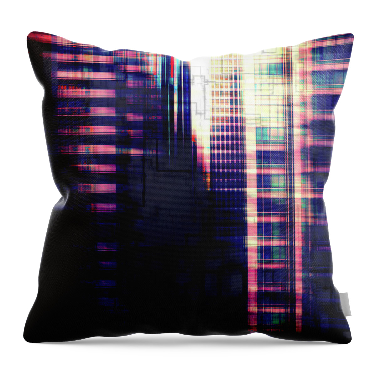Collage Throw Pillow featuring the photograph Tall Buildings by Phil Perkins