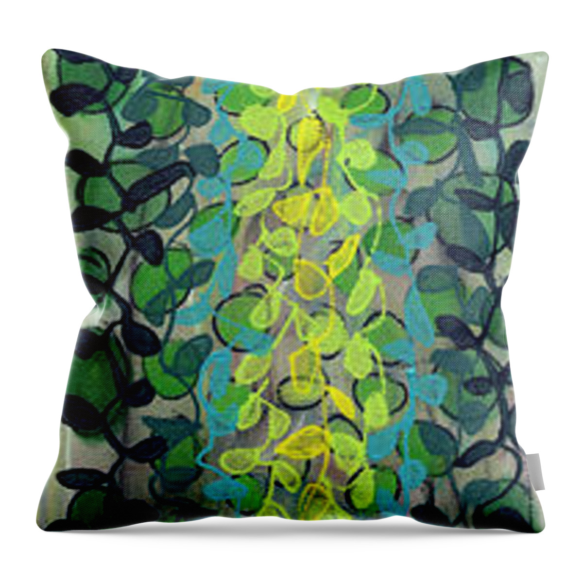 Green Throw Pillow featuring the painting Tall Drink Nineteen by Lynne Taetzsch
