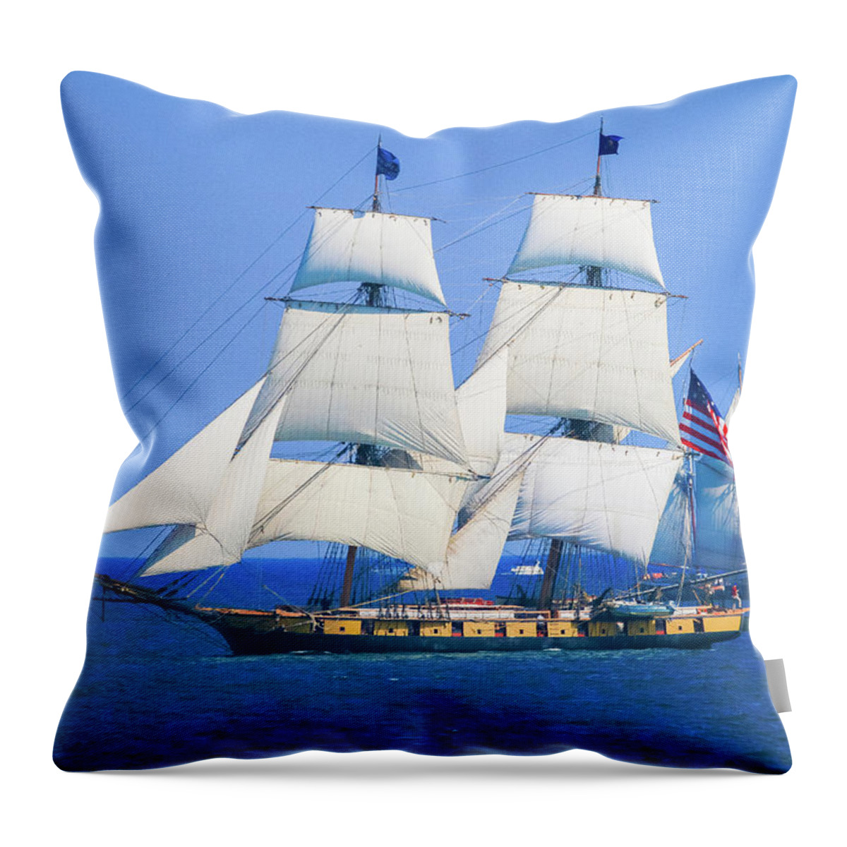  Throw Pillow featuring the photograph Tall Ships III by Tony HUTSON