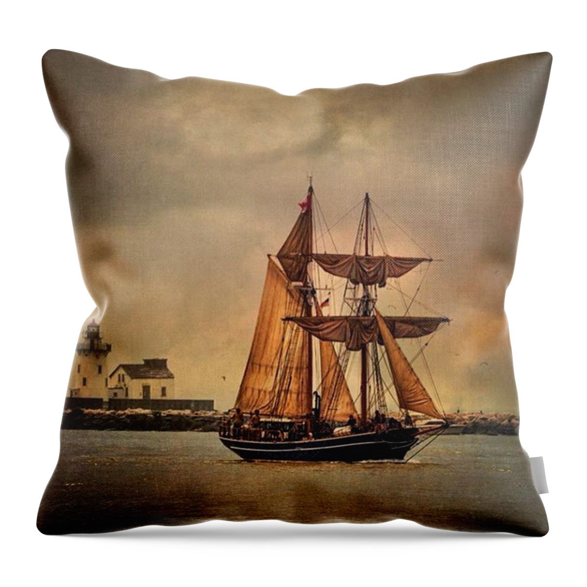 Fineart Throw Pillow featuring the photograph Tall Ships In Cleveland. #cle #fineart by Dale Kincaid