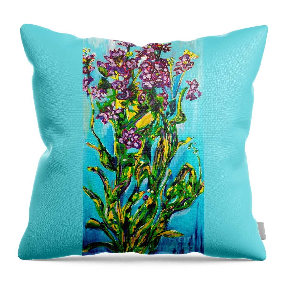 Floral Throw Pillow featuring the painting Taller and Stronger by Catherine Gruetzke-Blais