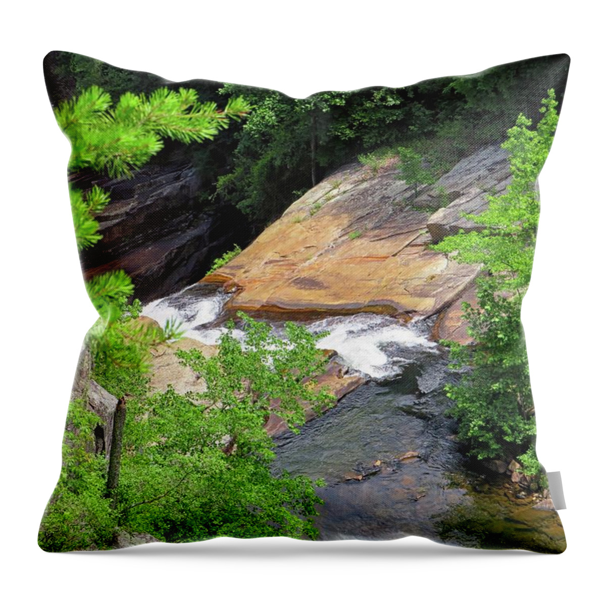 Tallulah Gorge Throw Pillow featuring the photograph Tallulah River by Connor Beekman