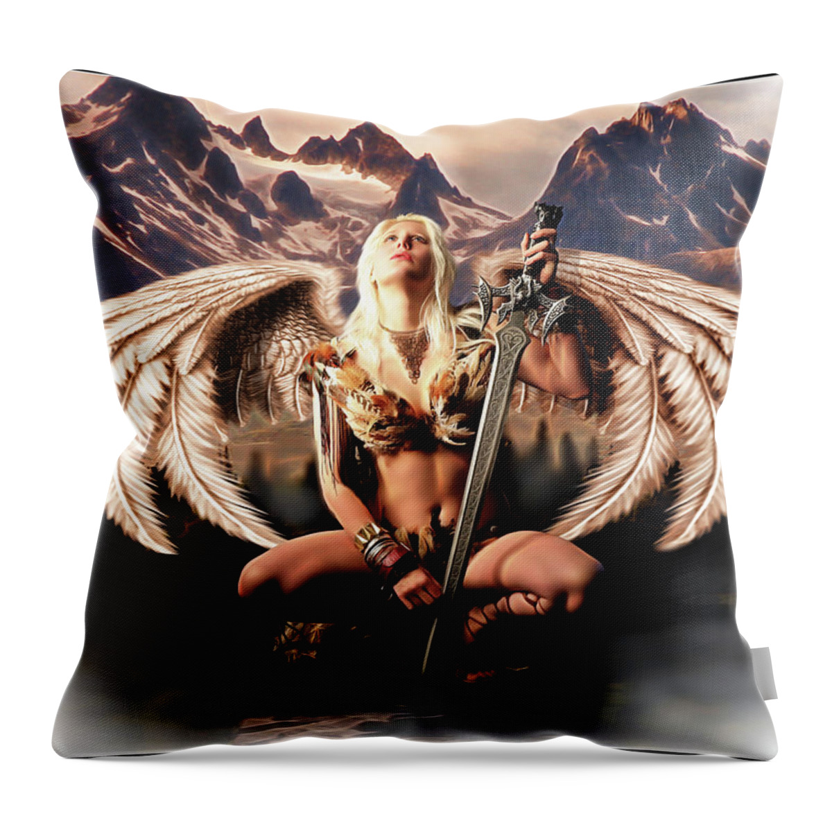 Hawk Throw Pillow featuring the photograph Talon Of The Hawk Woman by Jon Volden