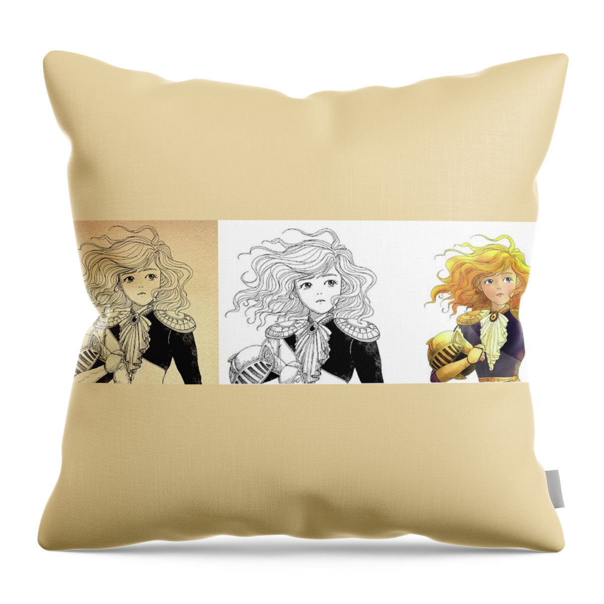 Wurtherington Diary Throw Pillow featuring the painting Tammy Portrait Restorations by Reynold Jay