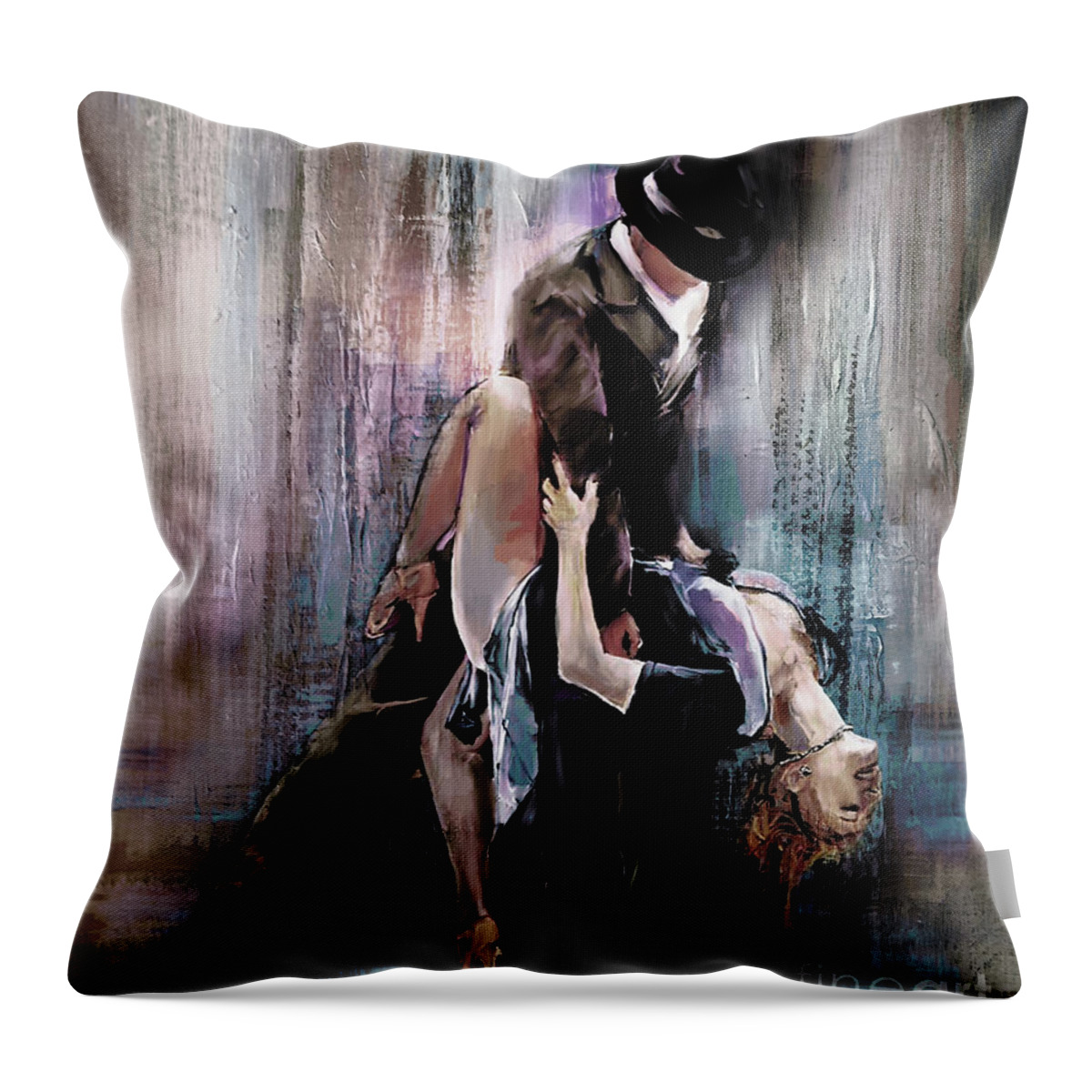 Dance Throw Pillow featuring the painting Tango Couple 05 by Gull G
