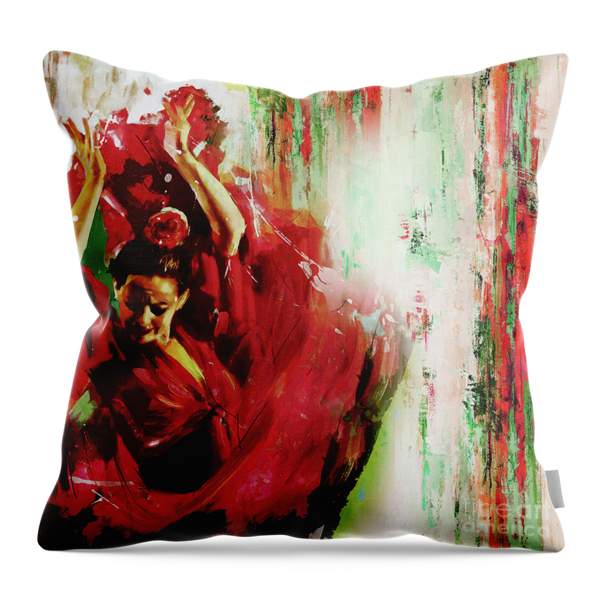 Jazz Throw Pillow featuring the painting Tango Dance 45g by Gull G
