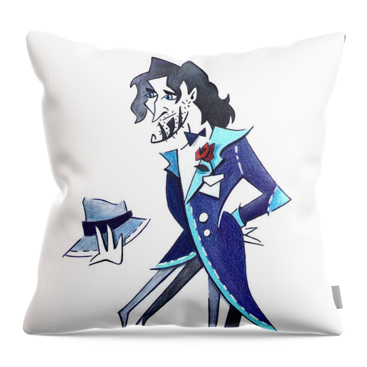 Tango Tradizionale Throw Pillow featuring the drawing Tango Man - Drawing Illustration by Arte Venezia