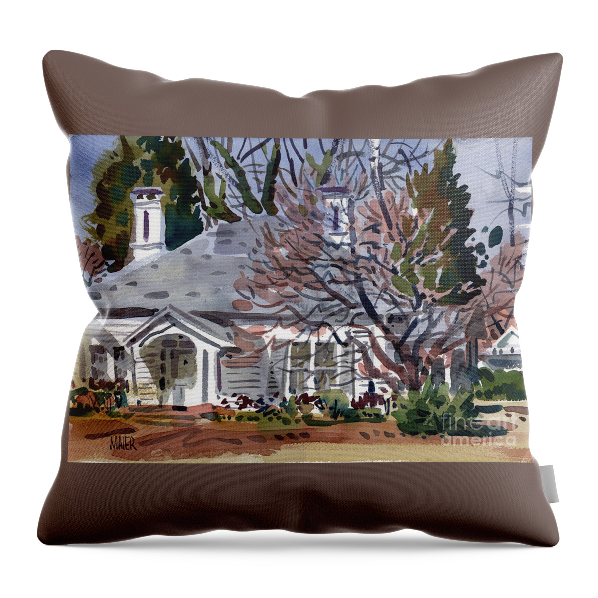 Tapp House Throw Pillow featuring the painting Tapp House by Donald Maier