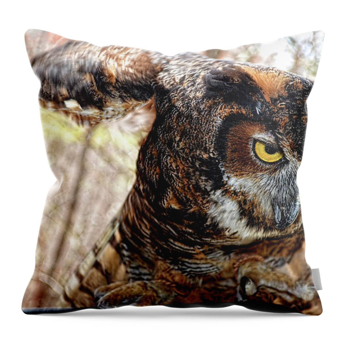 Owl Throw Pillow featuring the photograph Target Acquired by Jason Bohannon