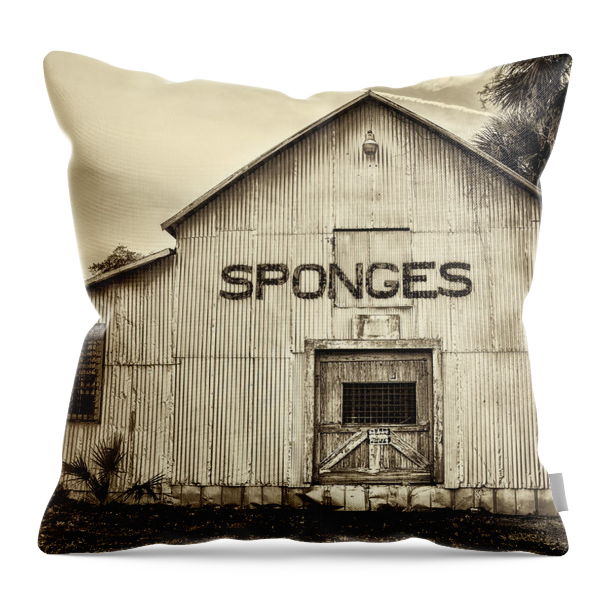 Tarpon Throw Pillow featuring the photograph Tarpon Springs Sponges by Bill Cannon