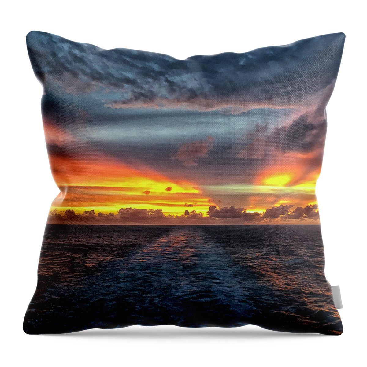 Sunset Throw Pillow featuring the photograph Tasman Sea Sunset by Bill Barber